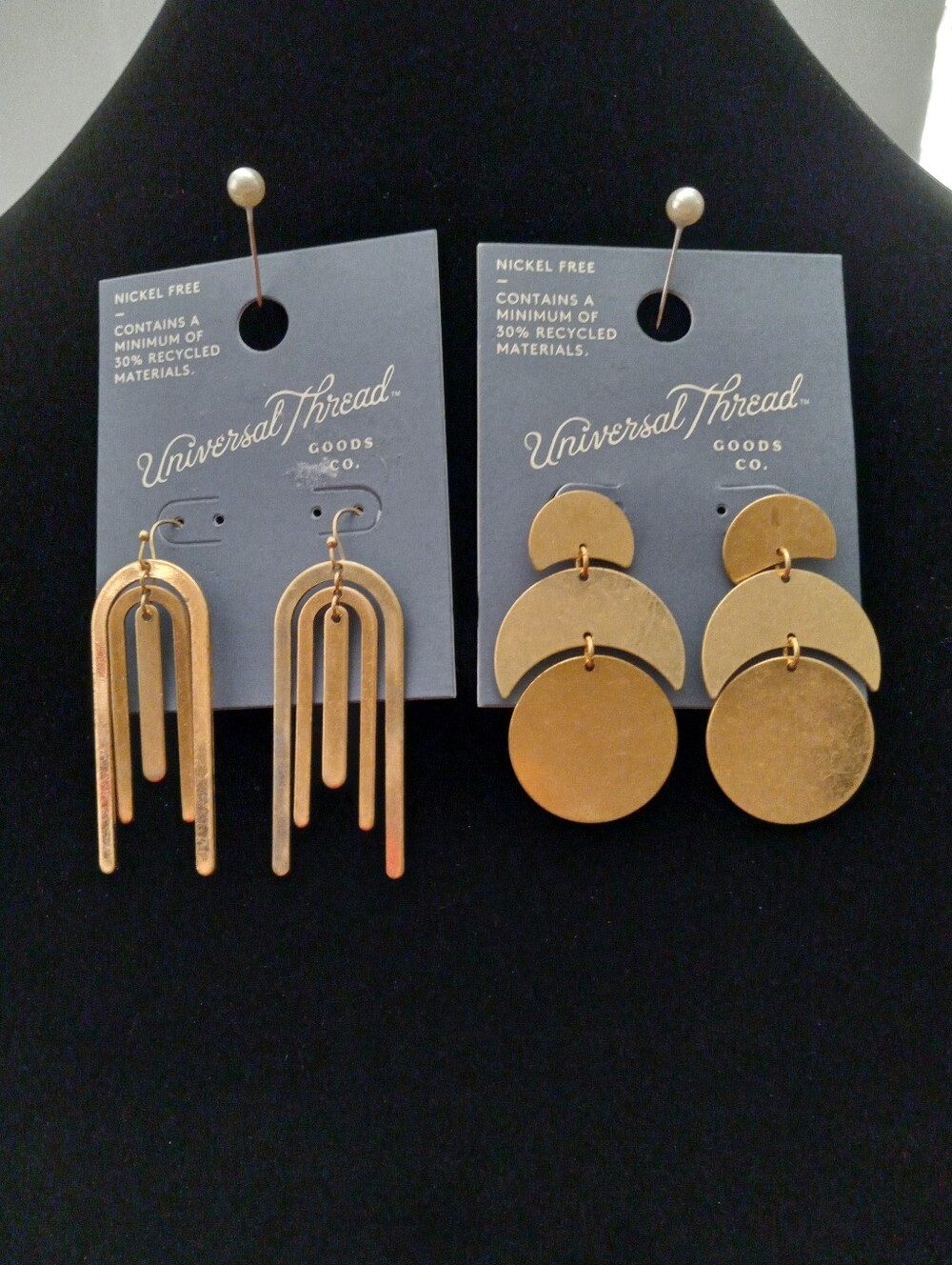 Universal Thread Gold-Tone Geometric Drop Earring Set